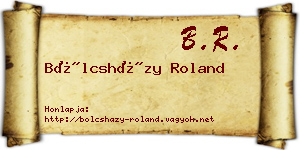 Bölcsházy Roland névjegykártya