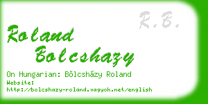 roland bolcshazy business card
